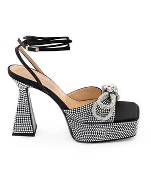 Mach & Mach Leather Platforms & Wedge - Black