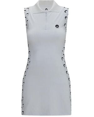 Marine Serre White Polyamide Casual Dress - Gray