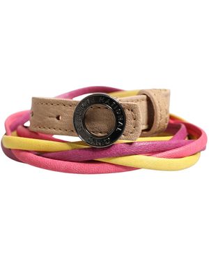 CoSTUME NATIONAL Multicolour Twisted Leather Circle Buckle Belt