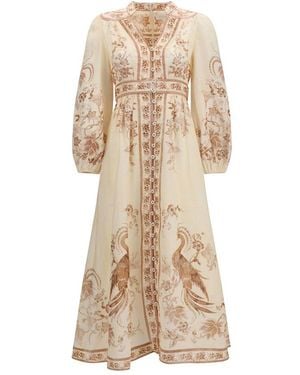 Zimmermann Beige Linen Casual Dress - Natural