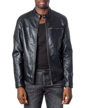Jack & Jones Jack Jones Synthetic Leather Jacket - Black