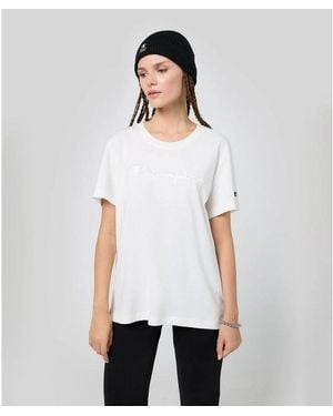 Champion Beige Cotton T - White