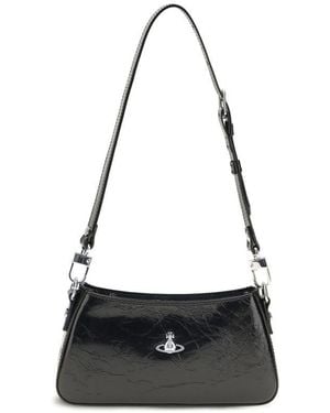Vivienne Westwood Black Calf Leather Bos Taurus Shoulder Bag