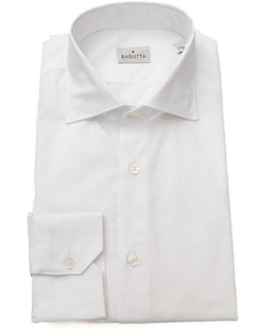 Bagutta White Cotton Dress Shirt