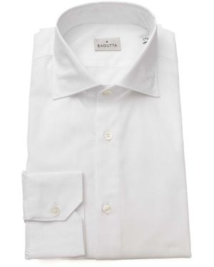 Bagutta White Cotton Dress Shirt