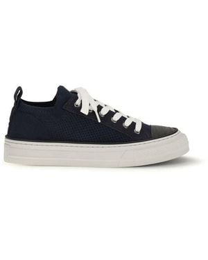 Brunello Cucinelli Blue Cotton Low Top Trainers