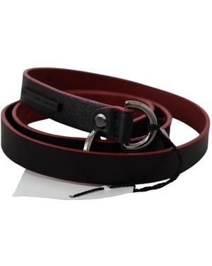 CoSTUME NATIONAL Skinny Leather Logo - Black