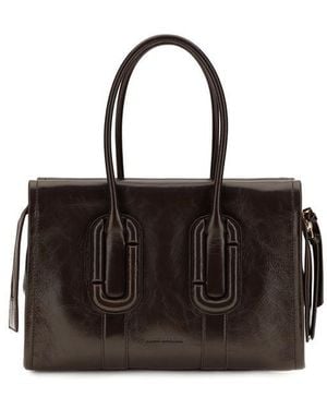 Marc Jacobs Brown Calf Leather Bos Taurus Shoulder Bag - Black