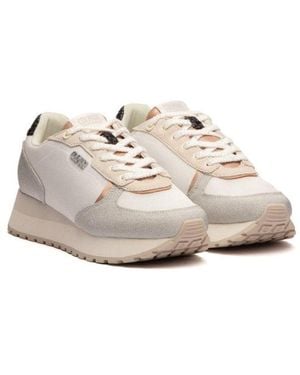 Colmar Pink Leather Low Top Sneakers - White