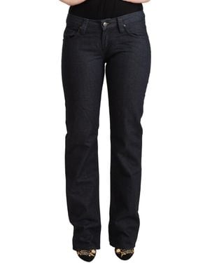 Exte Exte Dark Cotton Stretch Low Waist Straight Denim Jeans - Blue