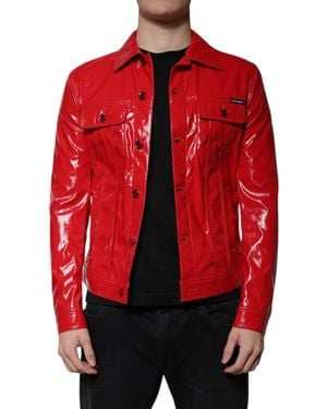 Dolce & Gabbana Polyester Button Down Collared Jacket