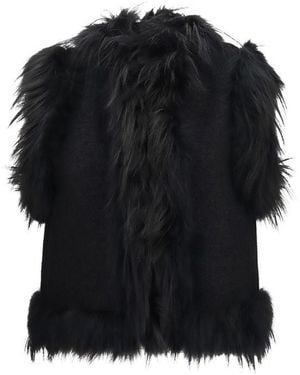 Fendi Black Wool Oves Aries Sleeveless Jacket