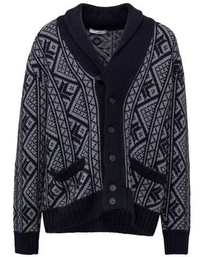 Cruciani Bicolour Cashmere Cardigan - Blue