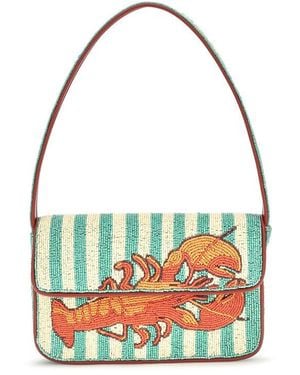 STAUD Multicolor Rayon Shoulder Bag - Blue