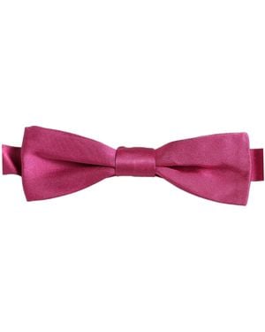 Dolce & Gabbana Silk Adjustable Neck Papillon Bow Tie - Pink