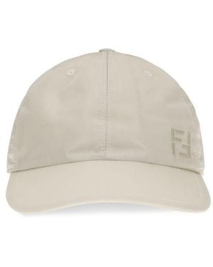Fendi Beige Nylon Cap (baseball Hat) - White