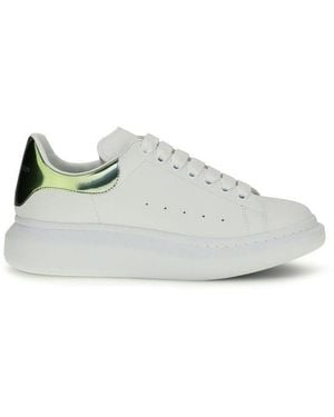 McQueen White Calf Leather Bos Taurus Platform Trainers