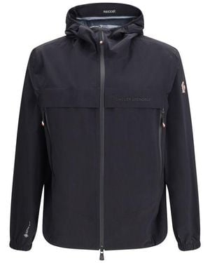 Moncler Black Polyamide Shell Jacket - Blue