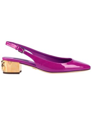 Dolce & Gabbana Purple Leather Di Calfskin Pump