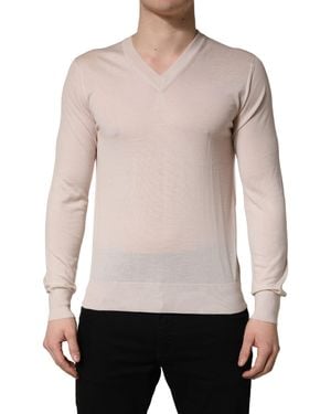 Dolce & Gabbana Beige Cashmere V - Multicolour