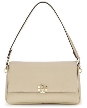 Tory Burch Beige Calf Leather Bos Taurus Shoulder Bag - Natural