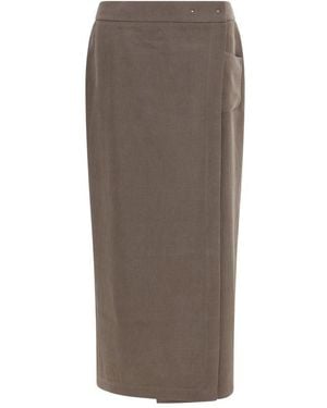 Giorgio Armani Brown Silk Long Skirt