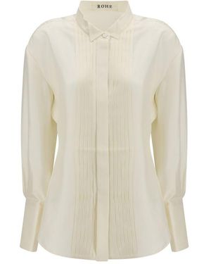 Rohe Beige Silk Dress Shirt - White