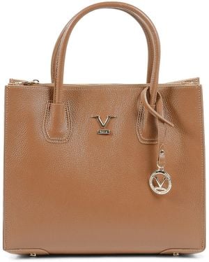 19V69 Italia by Versace Brown Leather Tote Bag