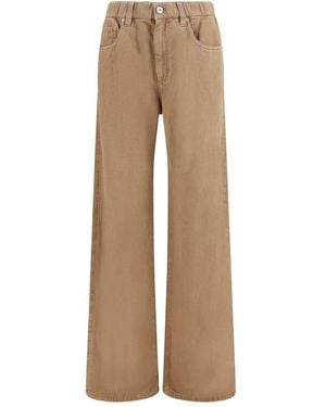 Brunello Cucinelli Beige Cotton Jeans Denim - Natural