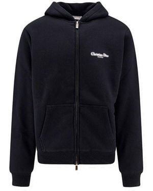 Dior Logo Hooded Sweatshirt - Blue