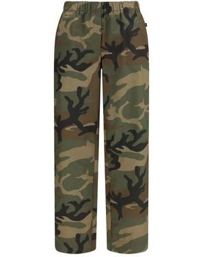 Ella Bicolour Cotton Casual Trousers - Green