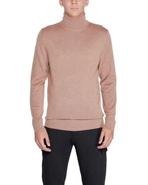 Calvin Klein Beige Wool Turtleneck - Natural