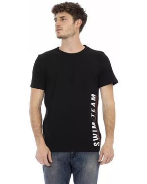 Bikkembergs Sleek Cotton Tee With Bold Front Print - Black