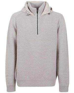 Herno Grey Wool Hoodie