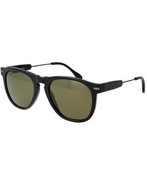 Serengeti Black Plastic Sunglasses - Green