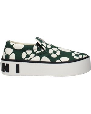 Marni Fabric Slip-On Loafers - Green