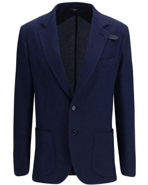 Brioni Black Silk Blazer - Blue