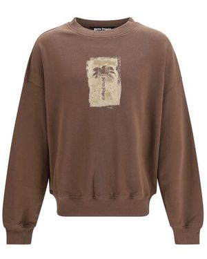 Palm Angels Cotton Sweatshirt - Brown