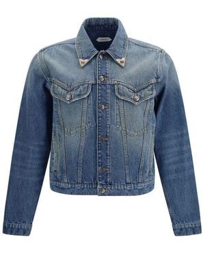 Versace Blue Cotton Denim Jacket