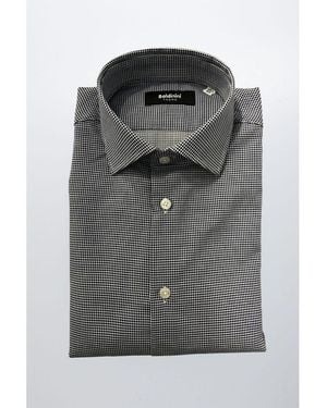 Baldinini Blue Cotton Men Shirt - Grey