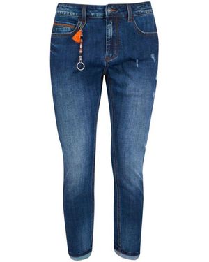 Yes-Zee Blue Cotton Jeans & Pant
