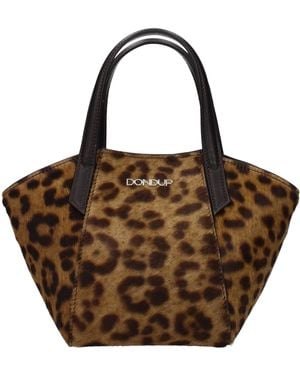 Dondup Brown Horsehair Handbag