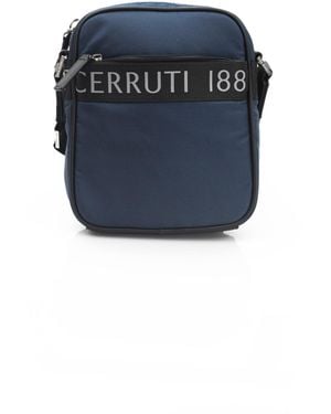 Cerruti 1881 Elegant Nylon-Leather Messenger Bag - Blue