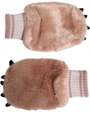 Dolce & Gabbana Faux Fur Gloves - Pink