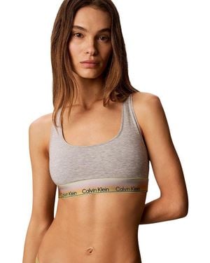Calvin Klein Gray Cotton Bra - Brown