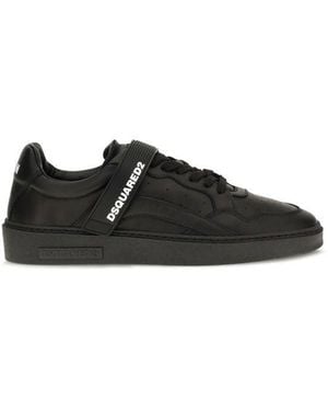 DSquared² Black Calf Leather Bos Taurus Athletic Sneakers
