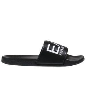 EA7 Black And White Pvc Slippers