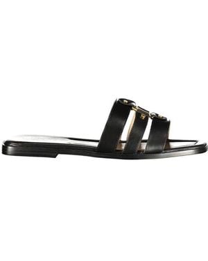 Twinset Black Leather 's Sandal