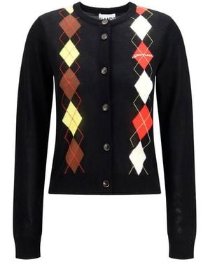 Ganni Black Cotton Cardigan