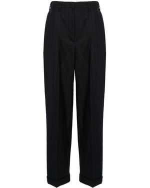 Miu Miu High-Waisted Pinstripe Tailored Pants - Black